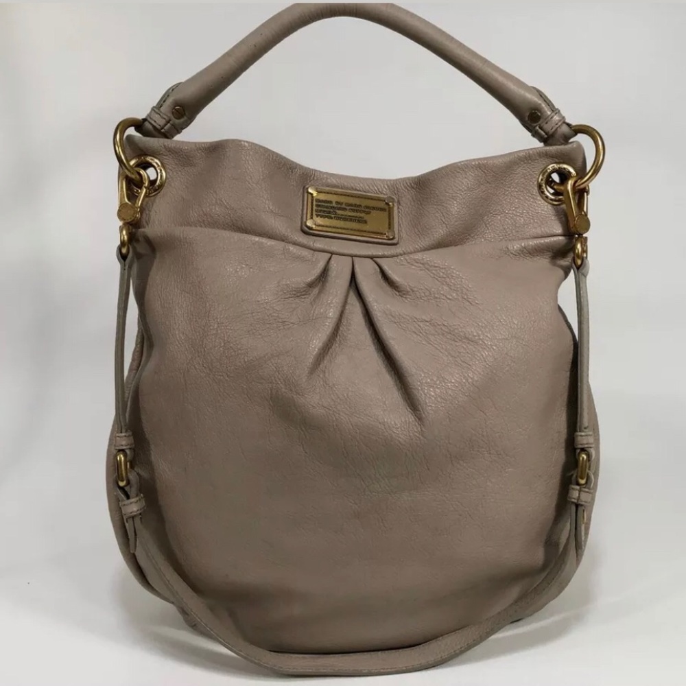 Marc Jacobs Leather Hobo Shoulder Bag Pebbled Tan